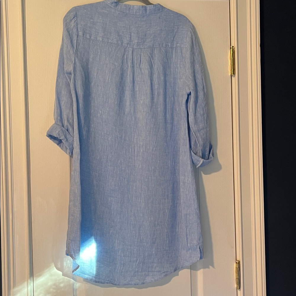 Chambray Blue Tunic Dress by HiHo - Picture 2 of 3